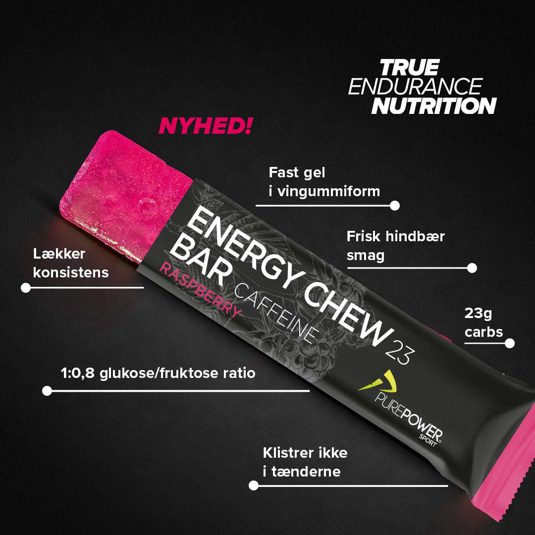 Energy Chew Bar Koffein Hindbær 30 g