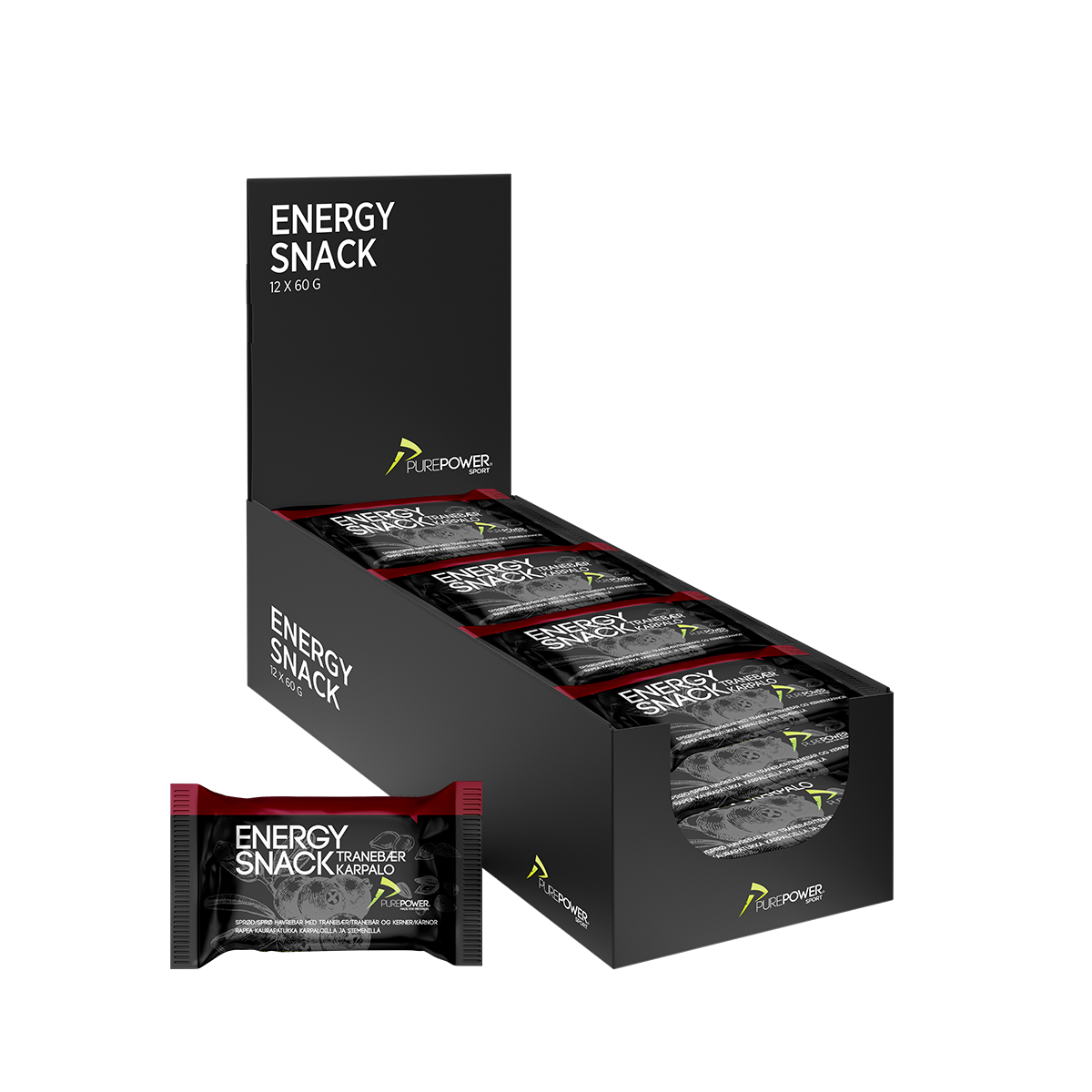 Energy Snack Tranebær 12x60 g
