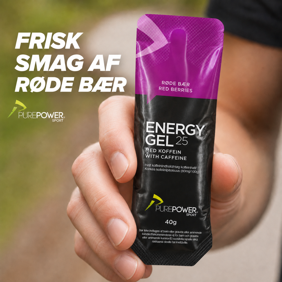 Energy Gel 25 Koffein Røde Bær 40 g