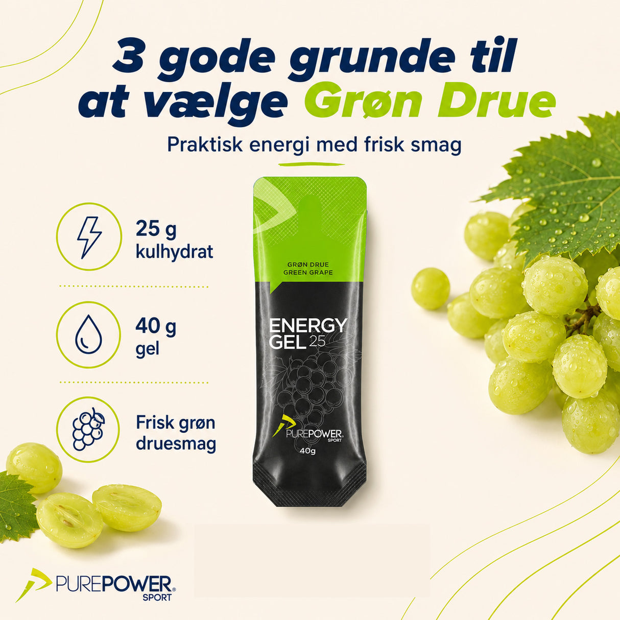 Energy Gel Grøn Drue
