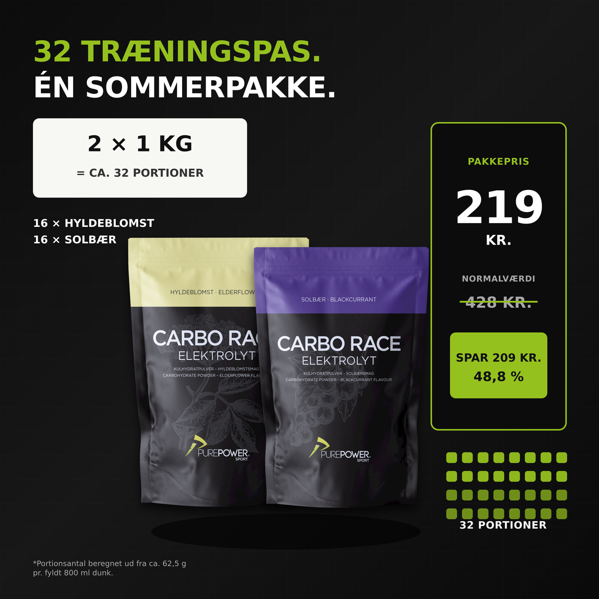 Summer Fuel Duo med energipulver til op til 32 træningspas