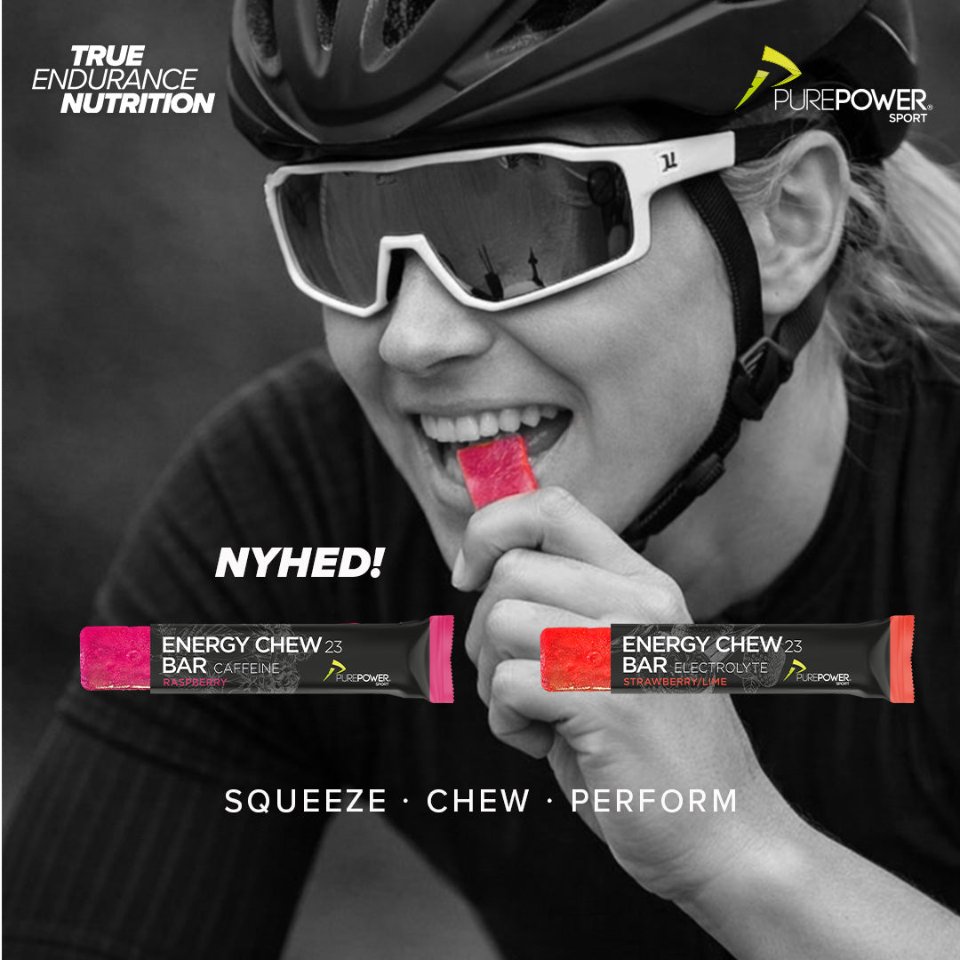 Energy Chew Bar Koffein Hindbær 12 x 30 g