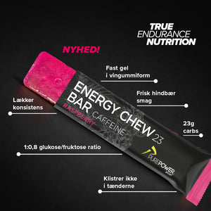 Energy Chew Bar Koffein Hindbær 30 g