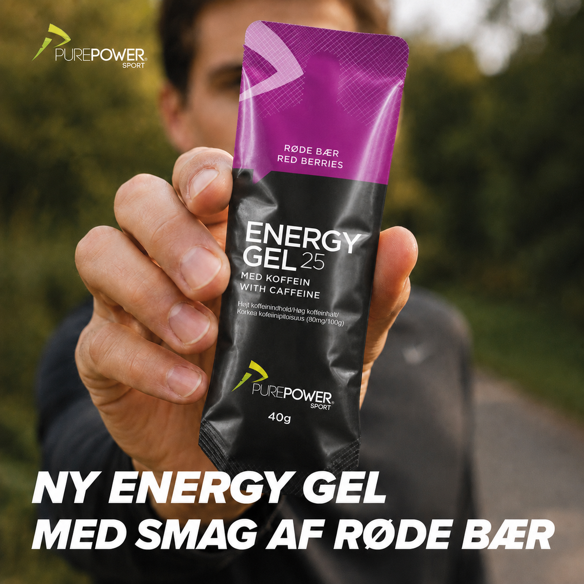 Energy Gel 25 Koffein Røde Bær 40 g