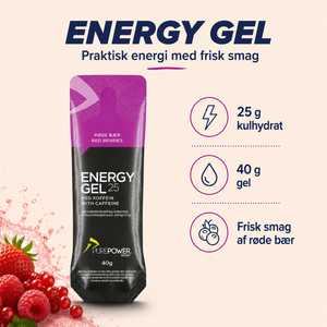 Energy Gel 25 Koffein Røde Bær 40 g