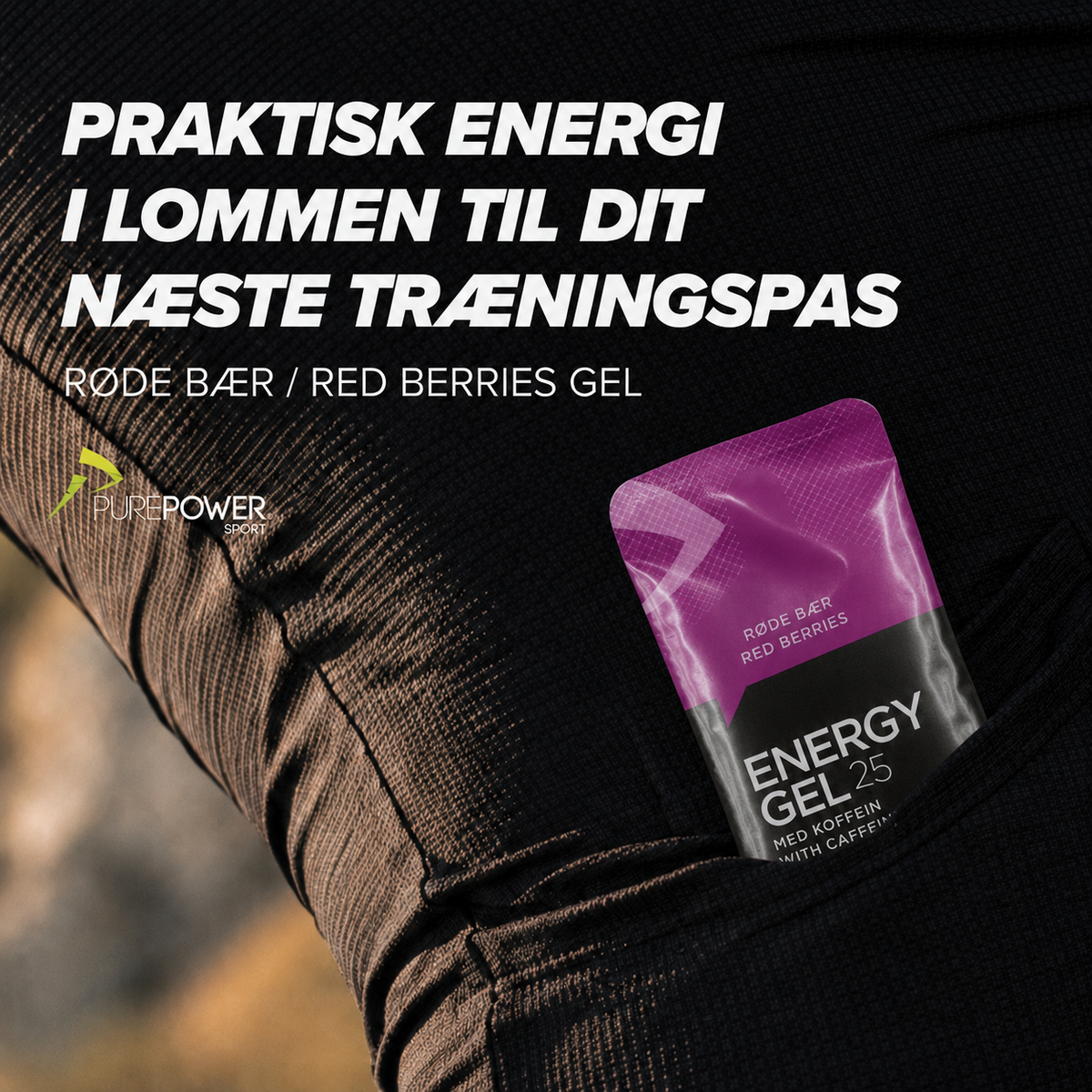 Energy Gel 25 Koffein Røde Bær 40 g
