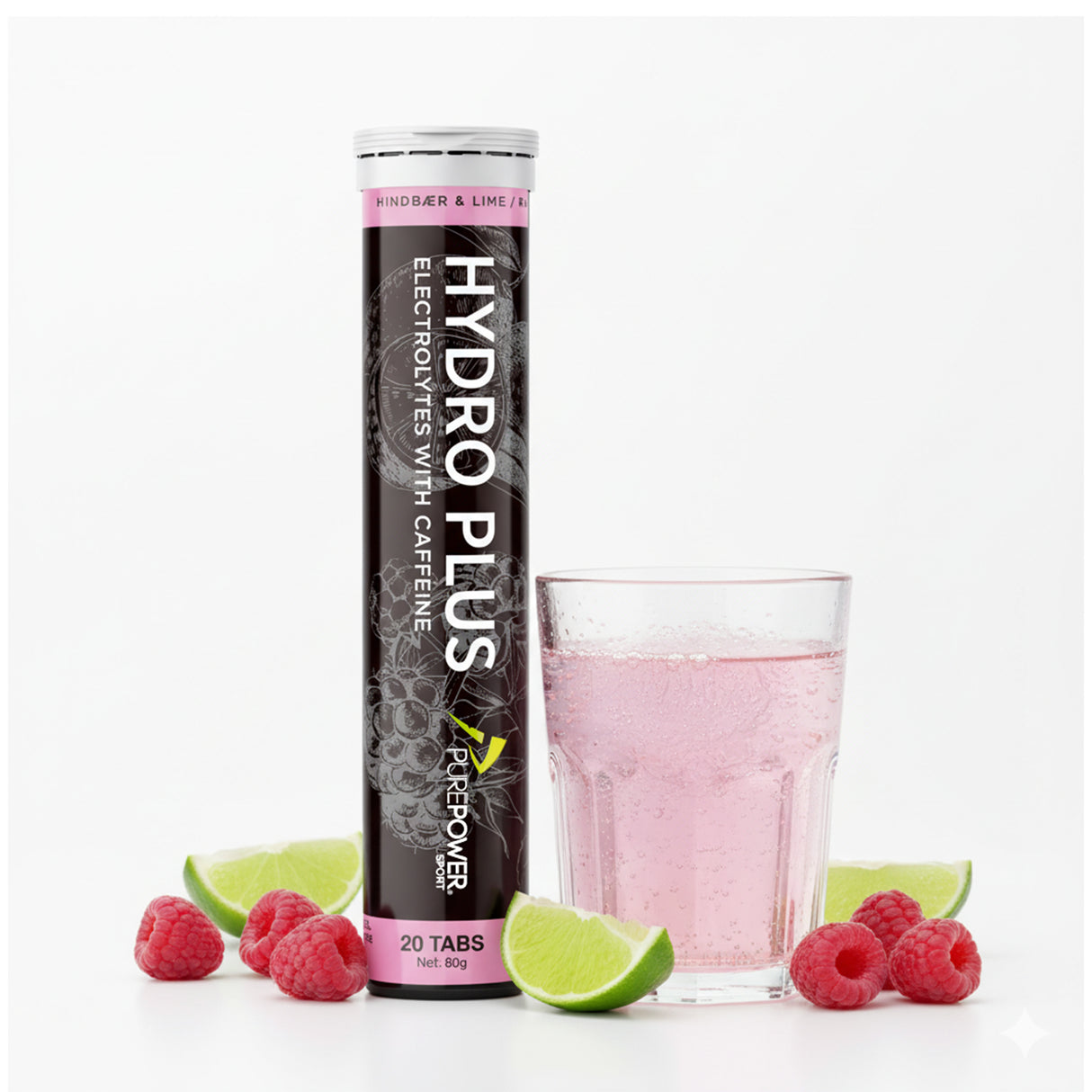 Hydro Plus Hindbær/Lime 20 tabs