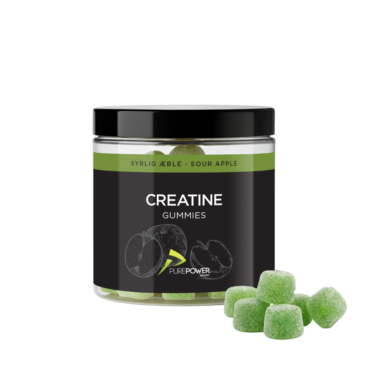 Creatine Gummies Sour Apple 60 stk.