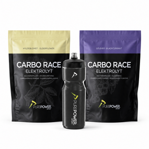 Summer Fuel Duo med PurePower Carbo Race Elektrolyt Hyldeblomst og Solbær samt 800 ml Hydro Bottle